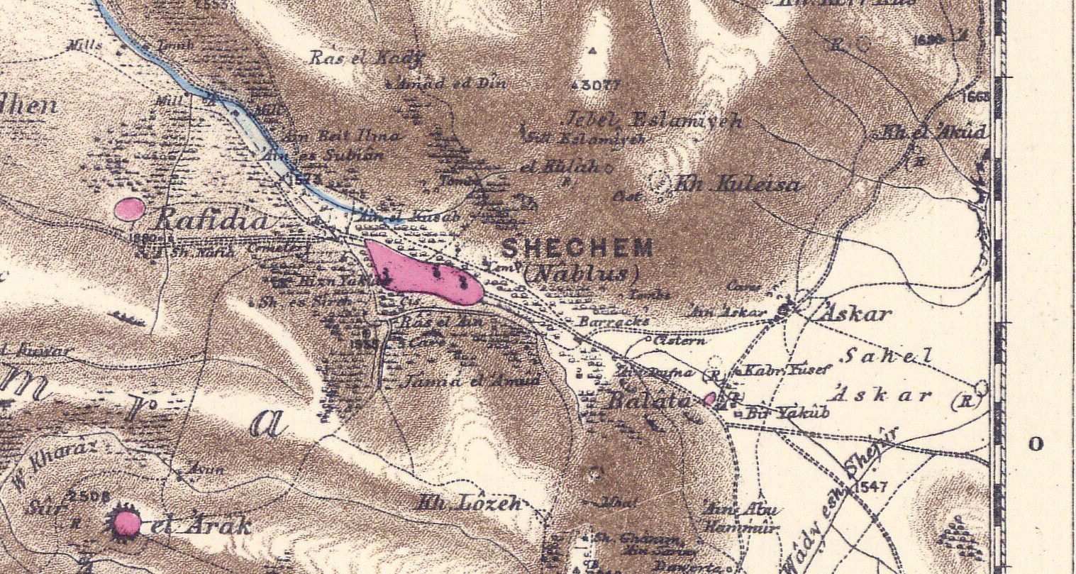 סקר ארץ-ישראל המערבית — חיתוך שכם, 1880