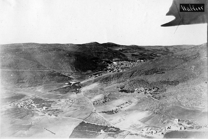 תצלום אוויר גרמני של שכם, 1918